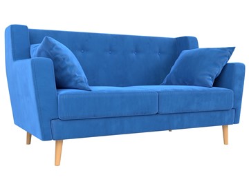 Прямой диван Брайтон 2, Голубой (велюр) в Магадане - предосмотр