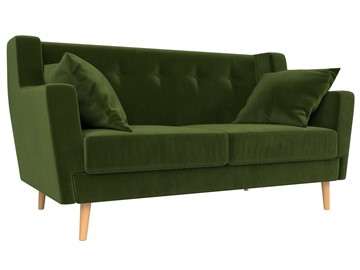 Прямой диван Брайтон 2, Зеленый (микровельвет) в Магадане - предосмотр