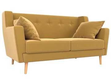 Прямой диван Брайтон 2, Желтый (микровельвет) в Магадане