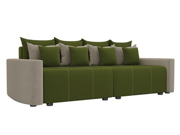 Прямой диван Бристоль, Зеленый/Бежевый (микровельвет) в Магадане