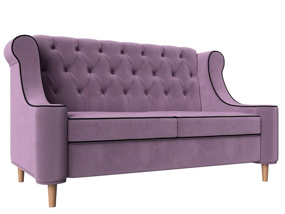 Прямой диван Бронкс, Сиреневый\Коричневый (Микровельвет) в Магадане - изображение