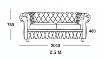 Прямой диван Честер 2,5М (седафлекс) в Магадане - предосмотр 16