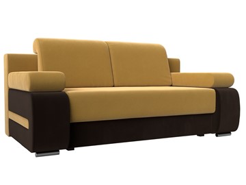 Прямой диван Денвер, Желтый/Коричневый (микровельвет) в Магадане
