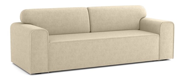 Прямой диван Квентин (еврокнижка), велюр велутто кремовый 18 в Магадане - изображение