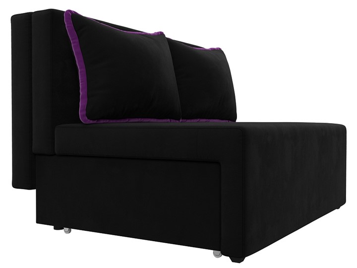 Прямой диван Лагуна, Черный/Фиолетовый (Микровельвет) в Магадане - изображение 5