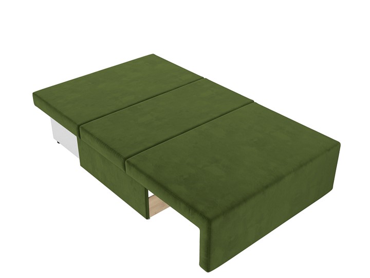 Прямой диван Лагуна, Зеленый/Бежевый (Микровельвет) в Магадане - изображение 2