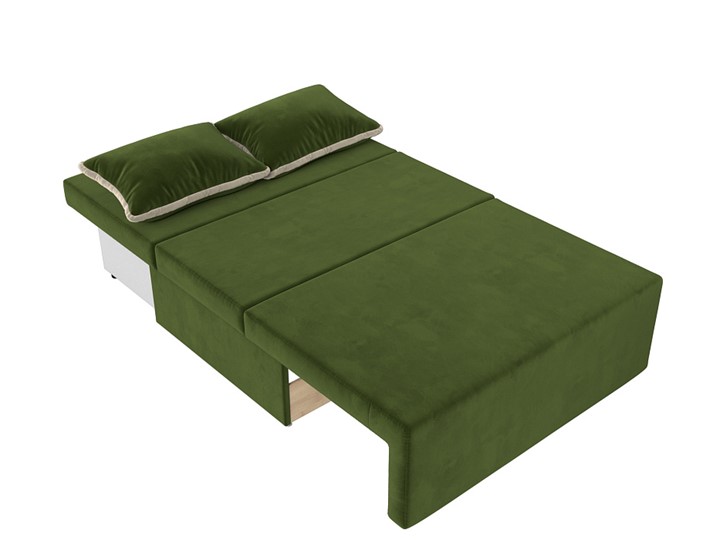 Прямой диван Лагуна, Зеленый/Бежевый (Микровельвет) в Магадане - изображение 3