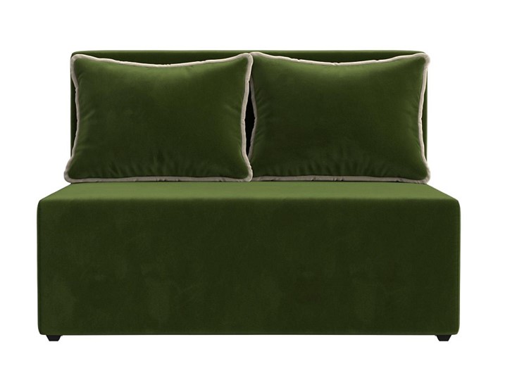 Прямой диван Лагуна, Зеленый/Бежевый (Микровельвет) в Магадане - изображение 4