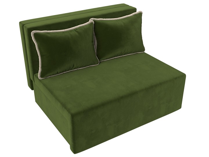 Прямой диван Лагуна, Зеленый/Бежевый (Микровельвет) в Магадане - изображение 7