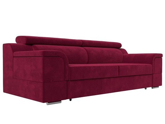 Прямой диван Лига-003 НПБ, Бордовый (Микровельвет) в Магадане - изображение
