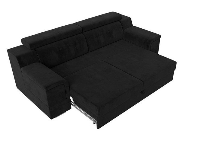 Прямой диван Лига-003 НПБ, Черный (Велюр) в Магадане - изображение 1