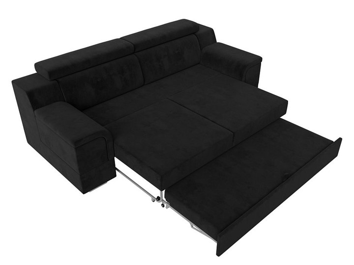 Прямой диван Лига-003 НПБ, Черный (Велюр) в Магадане - изображение 2