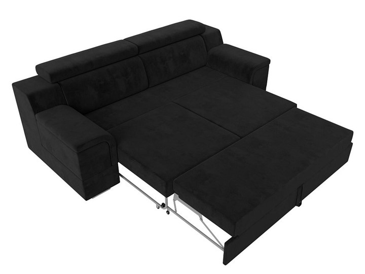 Прямой диван Лига-003 НПБ, Черный (Велюр) в Магадане - изображение 3