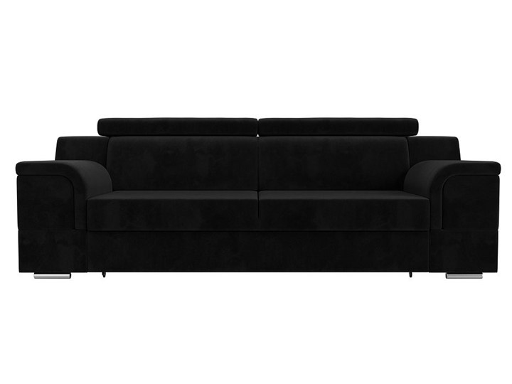 Прямой диван Лига-003 НПБ, Черный (Велюр) в Магадане - изображение 9
