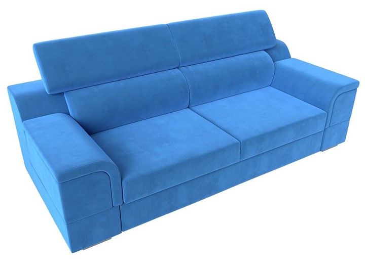 Прямой диван Лига-003 НПБ, Голубой (Велюр) в Магадане - изображение 5