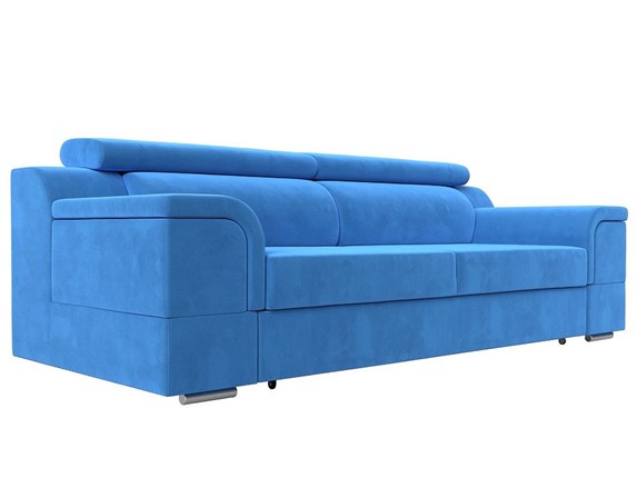 Прямой диван Лига-003 НПБ, Голубой (Велюр) в Магадане - изображение