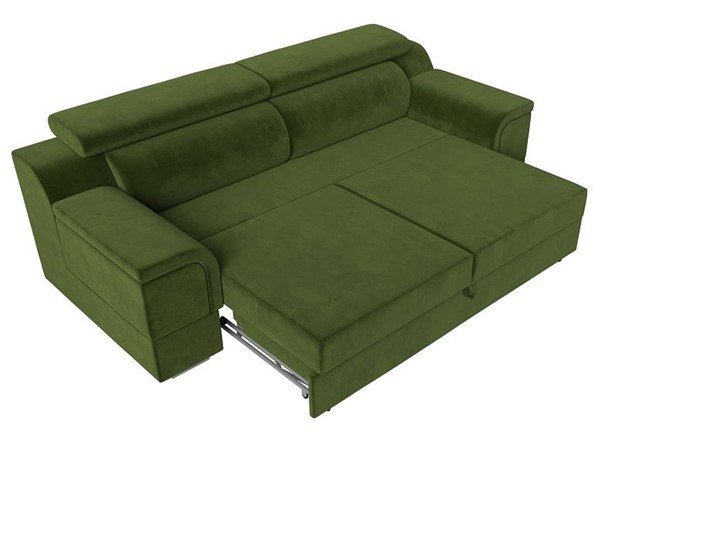 Прямой диван Лига-003 НПБ, Зеленый (Микровельвет) в Магадане - изображение 1