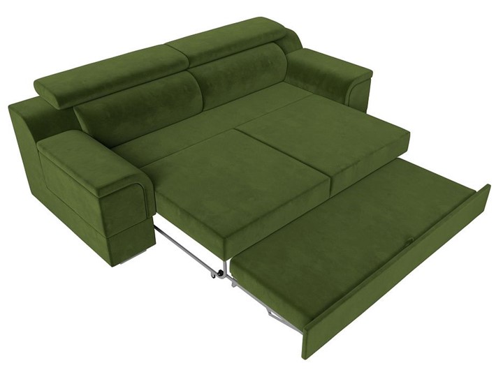 Прямой диван Лига-003 НПБ, Зеленый (Микровельвет) в Магадане - изображение 2