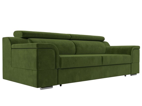 Прямой диван Лига-003 НПБ, Зеленый (Микровельвет) в Магадане - изображение