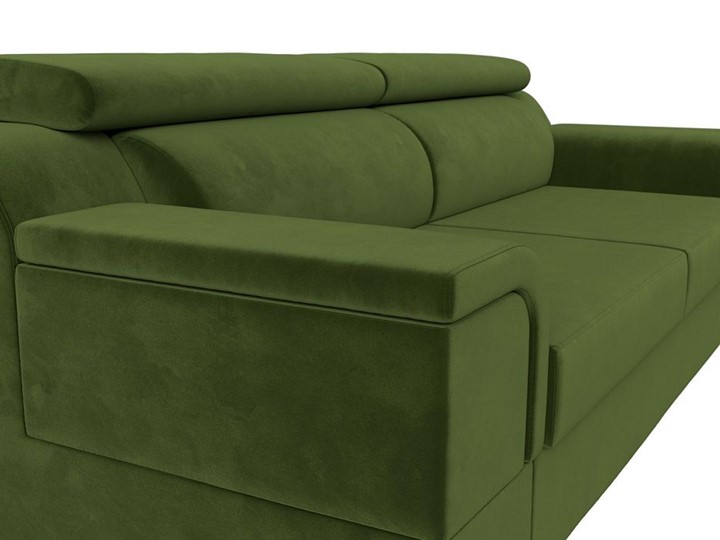 Прямой диван Лига-003 НПБ, Зеленый (Микровельвет) в Магадане - изображение 6