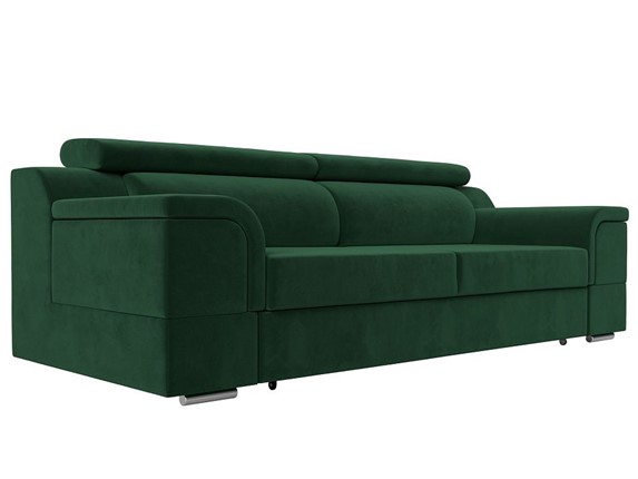 Прямой диван Лига-003 НПБ, Зеленый (Велюр) в Магадане - изображение