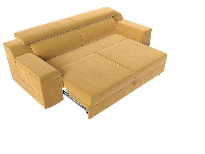 Прямой диван Лига-003 НПБ, Желтый (Микровельвет) в Магадане - изображение 1