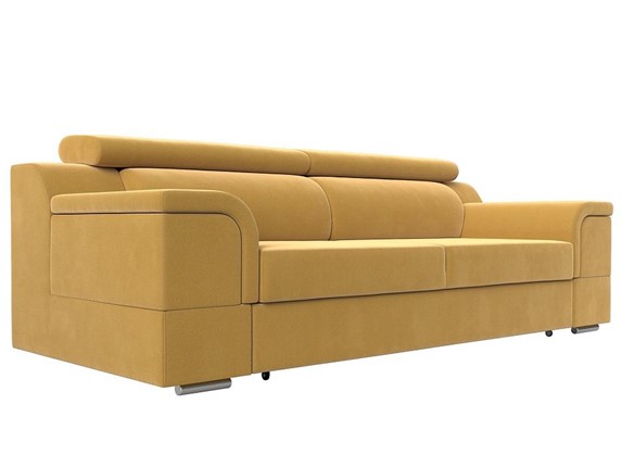 Прямой диван Лига-003 НПБ, Желтый (Микровельвет) в Магадане - изображение
