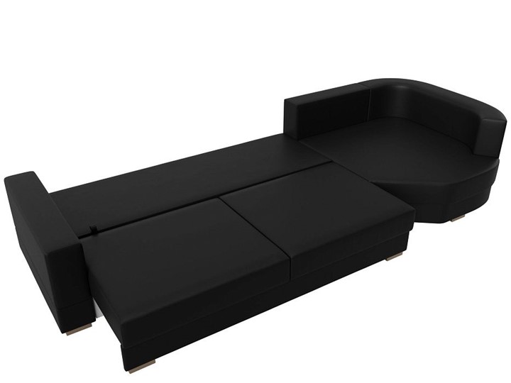 Прямой диван Лига-026 НПБ, Черный (экокожа) в Магадане - изображение 2