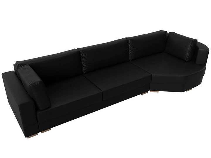 Прямой диван Лига-026 НПБ, Черный (экокожа) в Магадане - изображение 3