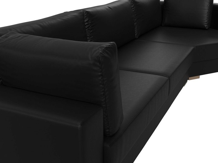 Прямой диван Лига-026 НПБ, Черный (экокожа) в Магадане - изображение 6