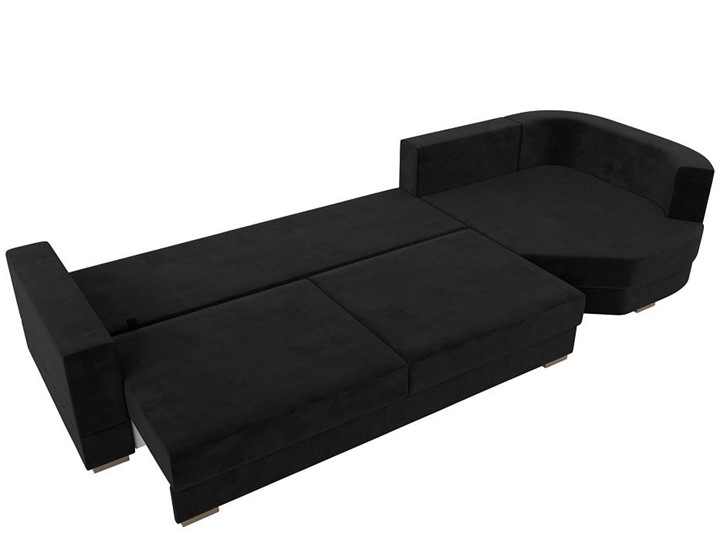 Прямой диван Лига-026 НПБ, Черный (велюр) в Магадане - изображение 2