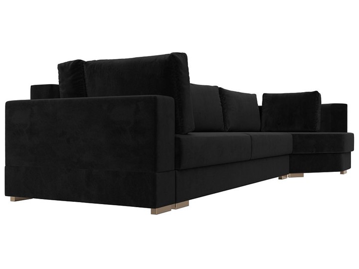 Прямой диван Лига-026 НПБ, Черный (велюр) в Магадане - изображение 5