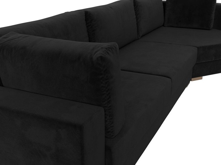 Прямой диван Лига-026 НПБ, Черный (велюр) в Магадане - изображение 6