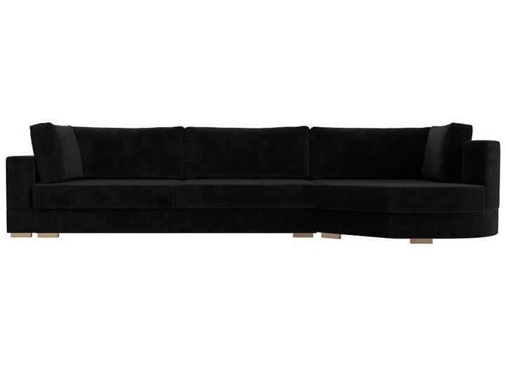 Прямой диван Лига-026 НПБ, Черный (велюр) в Магадане - изображение 7