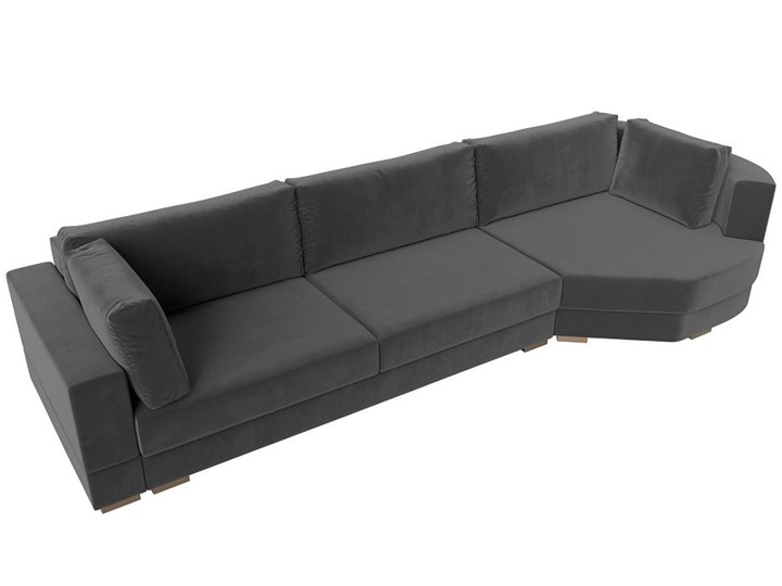 Прямой диван Лига-026 НПБ, Серый (велюр) в Магадане - изображение 3