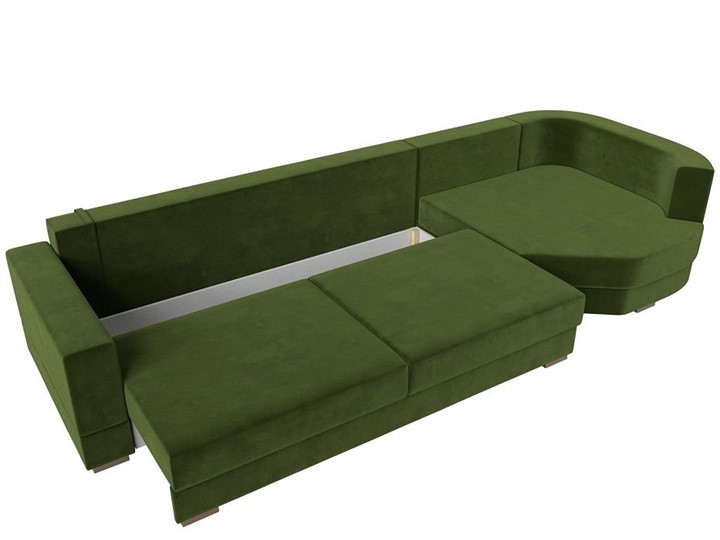 Прямой диван Лига-026 НПБ, Зеленый (микровельвет) в Магадане - изображение 1
