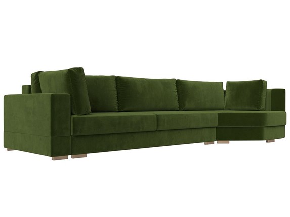 Прямой диван Лига-026 НПБ, Зеленый (микровельвет) в Магадане - изображение