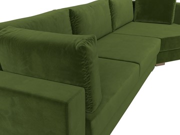 Прямой диван Лига-026 НПБ, Зеленый (микровельвет) в Магадане - предосмотр 6