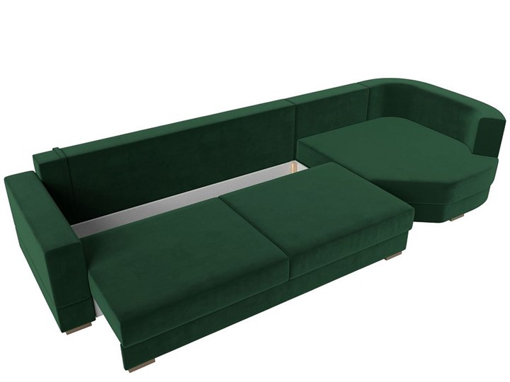 Прямой диван Лига-026 НПБ, Зеленый (велюр) в Магадане - изображение 1