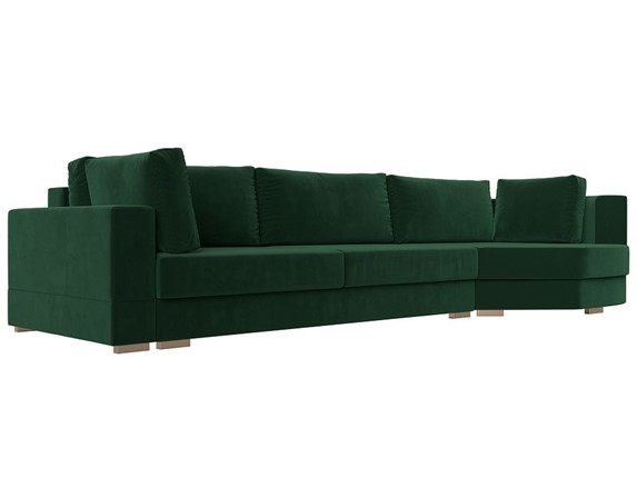 Прямой диван Лига-026 НПБ, Зеленый (велюр) в Магадане - изображение