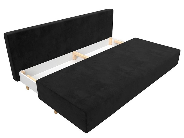 Прямой диван Лига-033, Черный (велюр) в Магадане - изображение 1