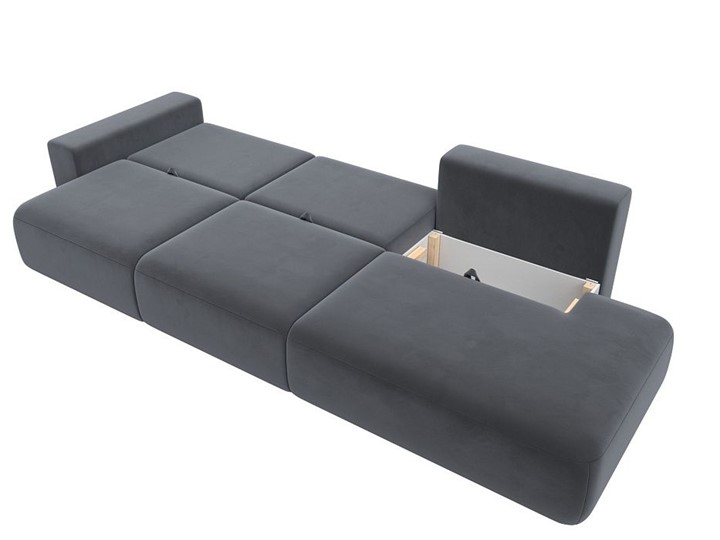 Прямой диван Лига-036 Модерн Лонг, Серый (велюр) в Магадане - изображение 3