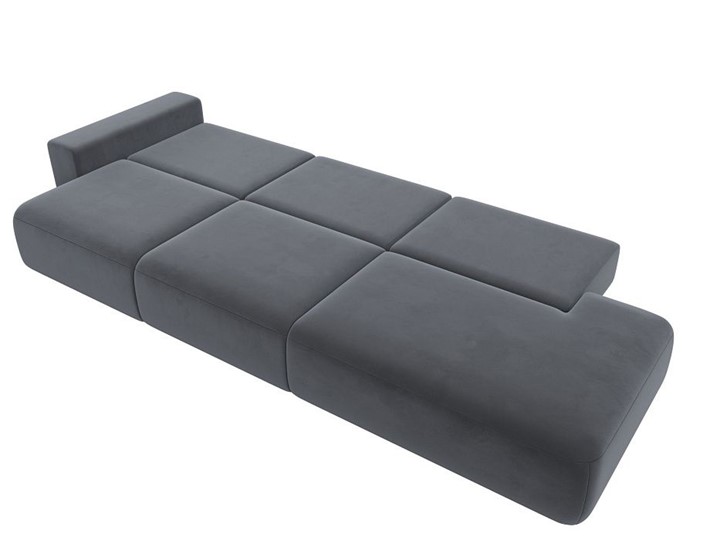 Прямой диван Лига-036 Модерн Лонг, Серый (велюр) в Магадане - изображение 4