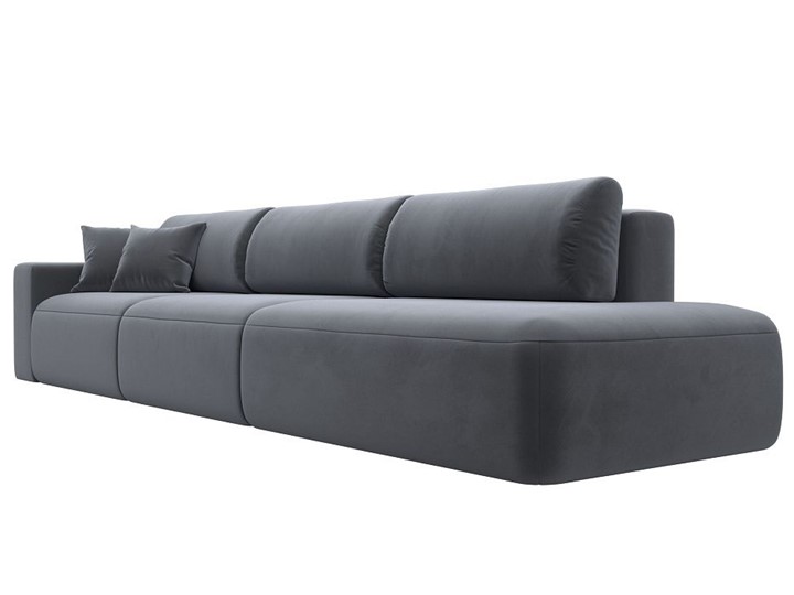 Прямой диван Лига-036 Модерн Лонг, Серый (велюр) в Магадане - изображение 7