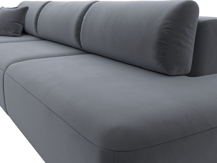 Прямой диван Лига-036 Модерн Лонг, Серый (велюр) в Магадане - изображение 8