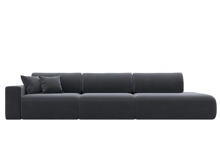 Прямой диван Лига-036 Модерн Лонг, Серый (велюр) в Магадане - изображение 9