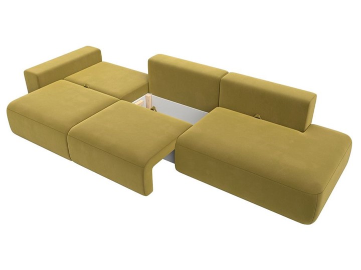 Прямой диван Лига-036 Модерн Лонг, Желтый (микровельвет) в Магадане - изображение 2