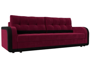 Прямой диван Марсель, Бордовый/Черный (микровельвет) в Магадане