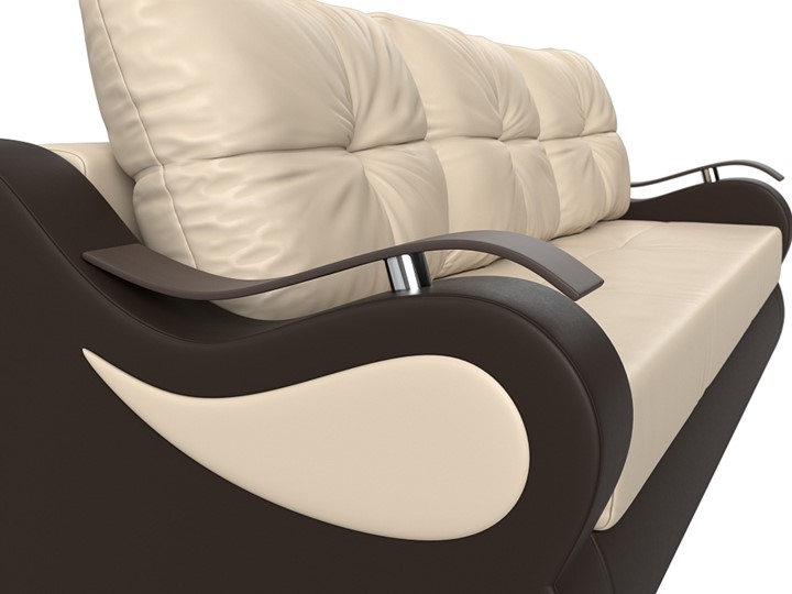 Прямой диван Меркурий еврокнижка, Бежевый/коричневый (экокожа) в Магадане - изображение 3