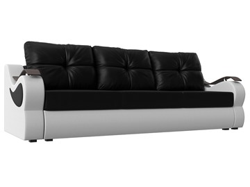 Прямой диван Меркурий еврокнижка, Черный/белый (экокожа) в Магадане - предосмотр